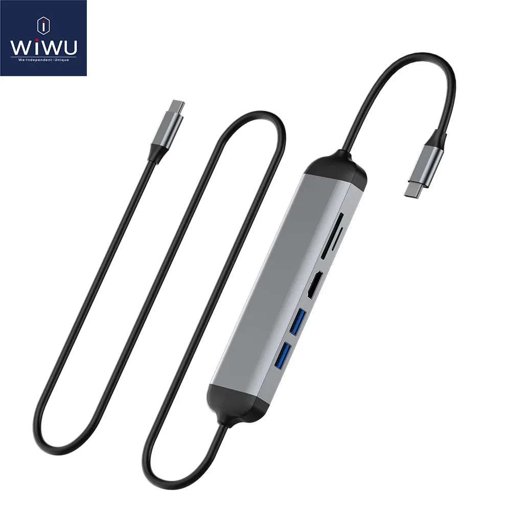 WIWU Тип C концентратор для MacBook Pro Air 4K HDMI Быстрая зарядка PD 1 5 м Кабель адаптер USB 3 0