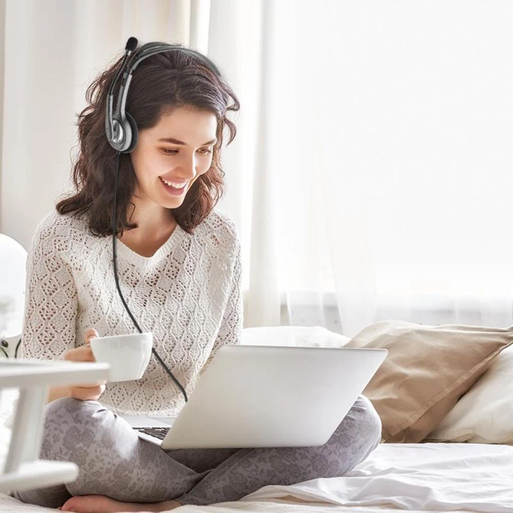 Оригинальные музыкальные наушники Logitech H111 стереогарнитура с микрофоном