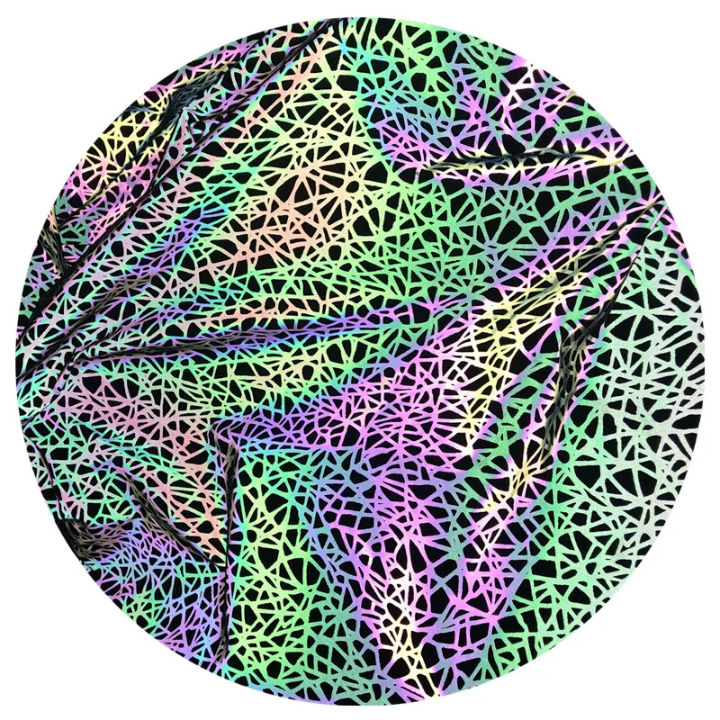 

0.5m*1.45m Su Fuer reflective fabric colorful gradient printing personality photography handmade creative clothing fabric 60-5