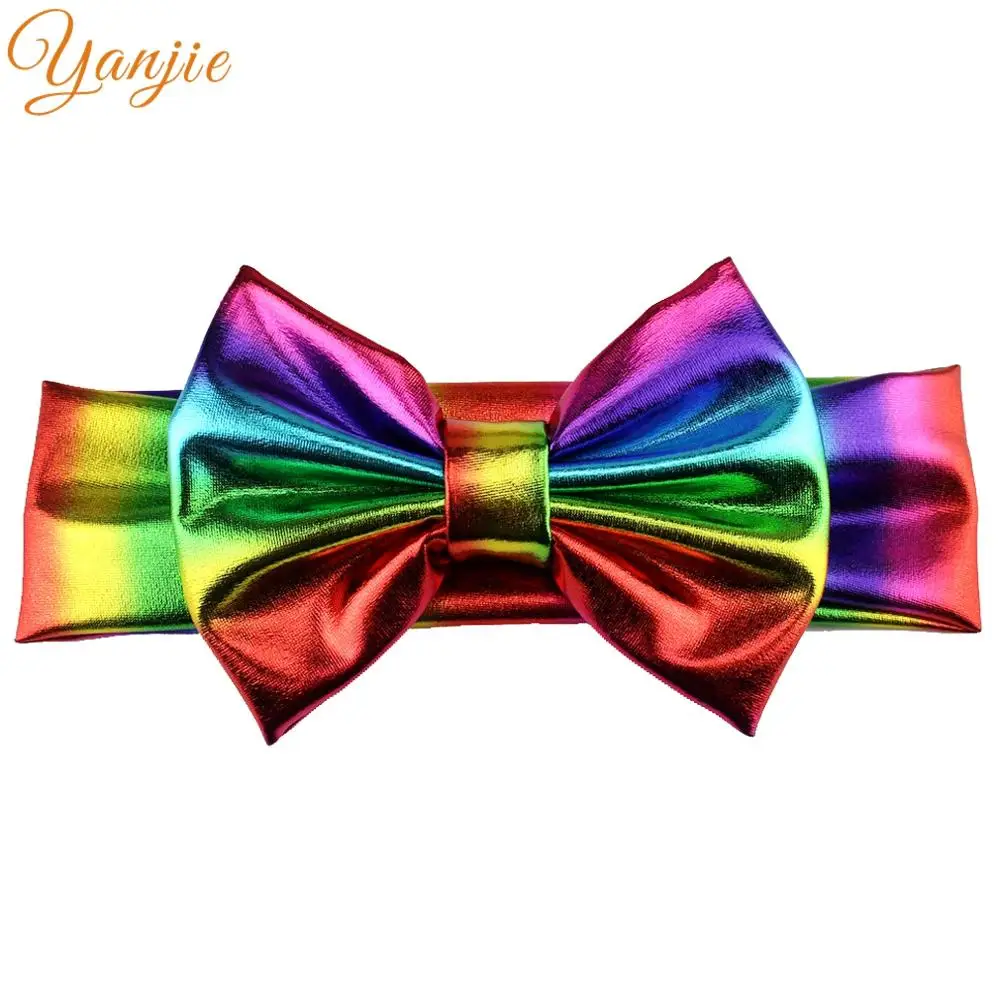 " большой блеск металлический грязный лук оголовье hair bows девочек и малышей блестки лук ободки для девочки diy аксессуары для волос резинки для волос повязка на голову резинка провод повязки для девочек