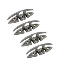 4pcs stainless steel cleat marine hardware foldable boat cleats folding deck mooring cleat boat accessories parts