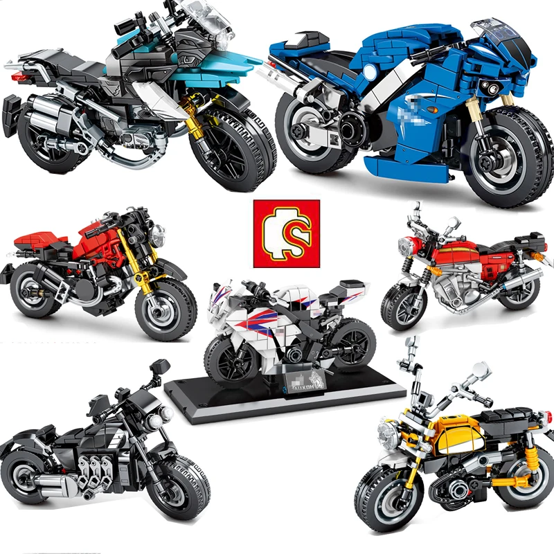 

Блоки Sembo Moto для ухода за кожей мотогонок Off модель дорожного транспортного средства Строительные кирпичи Скорость Чемпионов спортивный го...