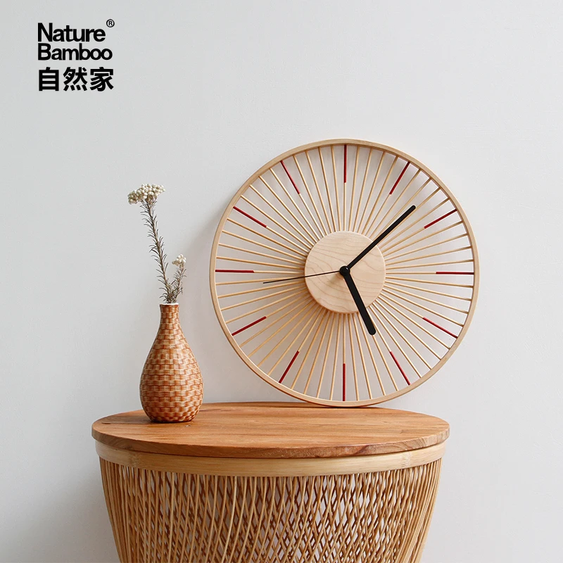 Японские креативные деревянные настенные часы винтажные уникальные для