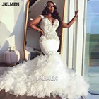 Женское свадебное платье с оборками, серебристое кружевное платье с милой шнуровкой из органзы, свадебное платье с юбкой-годе со шлейфом, индивидуальный пошив