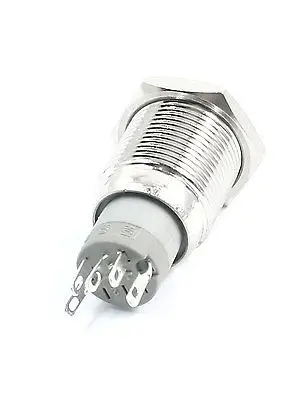 DC12V синий светодиодный индикатор SPDT 16 мм резьба защелкивающая металлическая