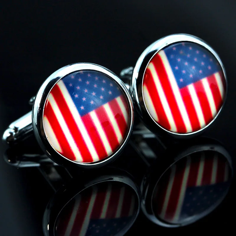 Запонки с флагом для мужчин запонки из качественной меди национальным гербом |