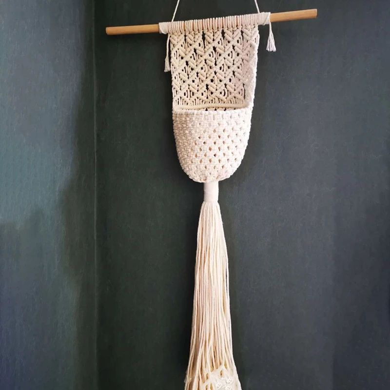 Креативный подвесной гобелен с богемной кисточкой тканый цветочный горшок