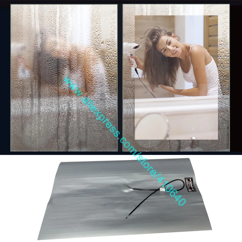 

AC 220V Mist Removing Film for Bathroom Washroom Mirror Electric Heating Antifog Film Mirror Sticky Type Mirror Defog Film