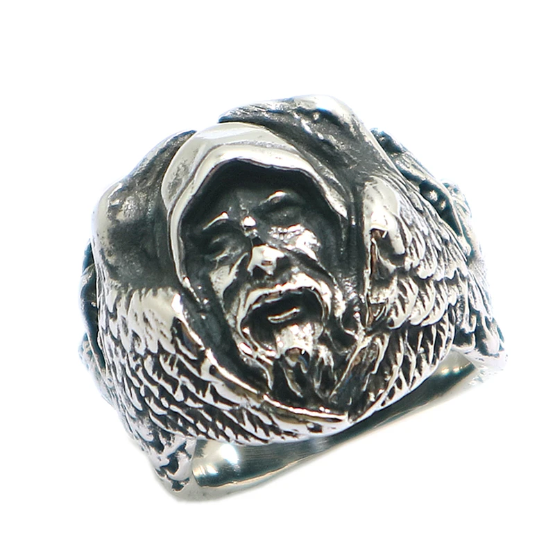 Man's 316L Stainless Steel Cool Punk Gothic Eagle Wolf Slavic Vikings Ring Newest | Украшения и аксессуары