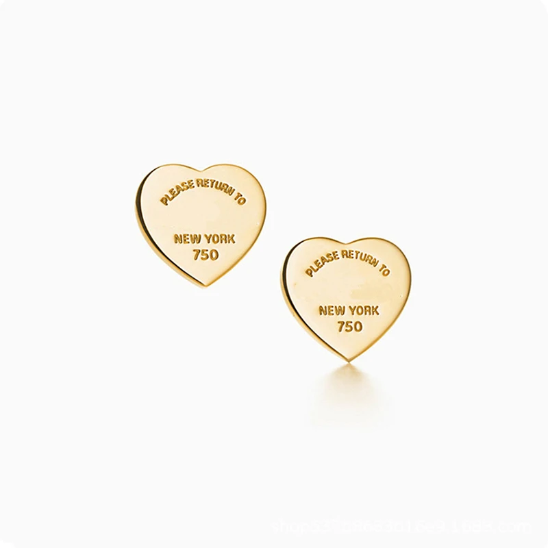 

Premium 925 sterling silver heart earrings European romantic style, simple fashion love earrings, luxury jewelry gifts