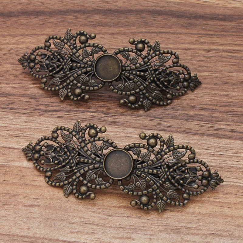 Металлическая заколка для волос с бронзовым покрытием 2 шт. поднос фиксации 12 мм