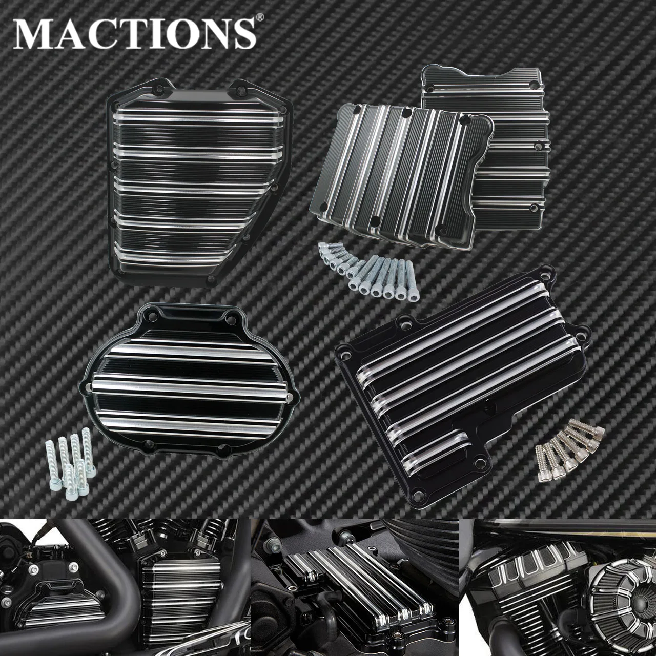Motorcycle Transmission Rocker Box Top Cam Side Cable Clutch Cover Forged Cam Covers Case For Harley Touring Dyna Softail FLT