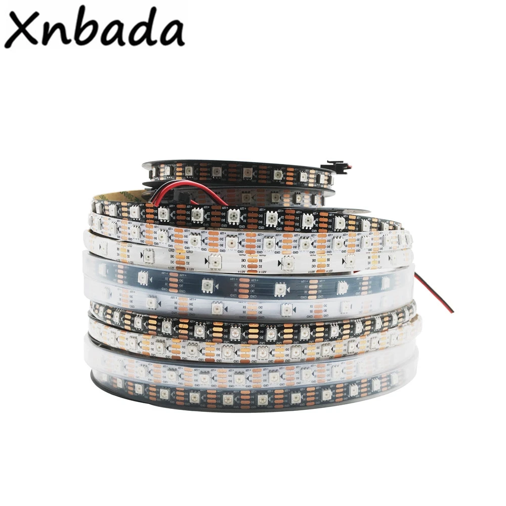 

Пиксельная светодиодная RGB лента WS2815 (обновление WS2812B WS2813), индивидуально Адресуемая белая/черная двухсигнальная Светодиодная лампа PCB, 12 В п...