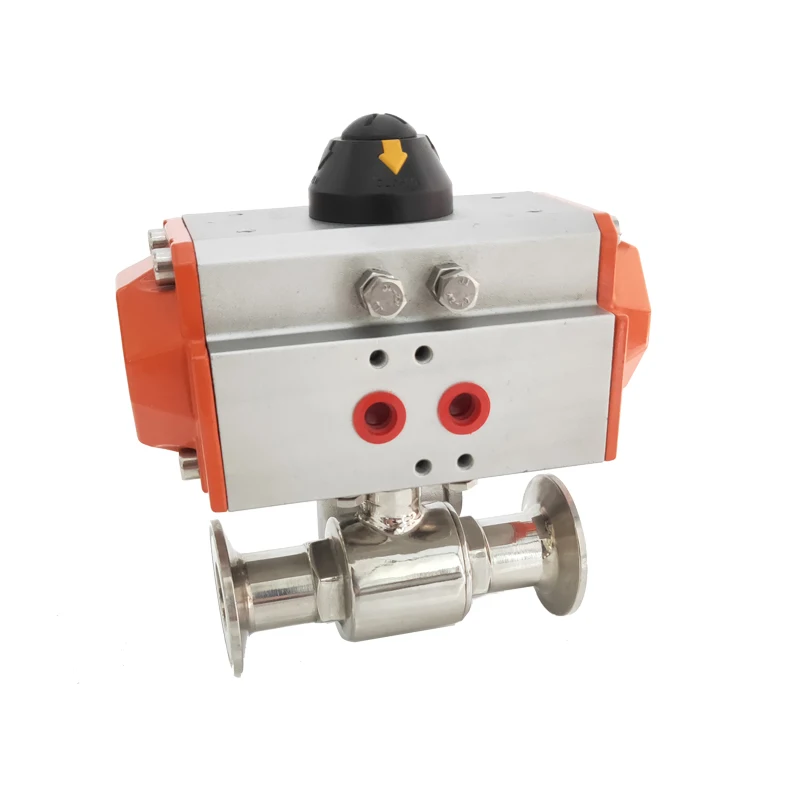 

19-51mm Sanitary Pneumatic Tri-Clamp Ball Valve Double Acting 1 inch Clamp Pneumatic 2 Ways Clamp Ball Valve Stainless Steel