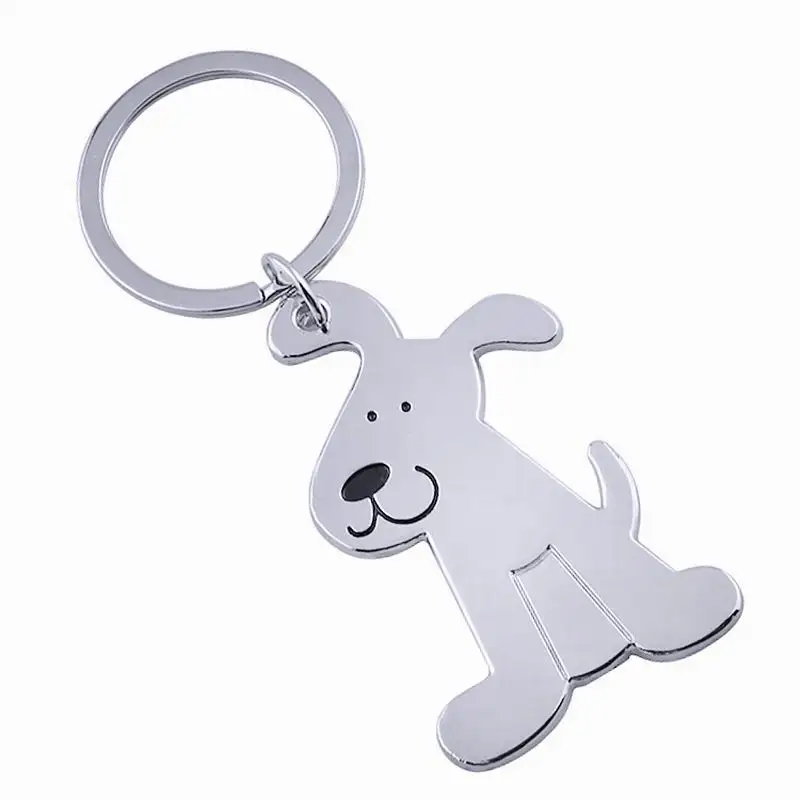 

Car Keychain Glossy Dog ​​Cat Keychain Keyring Key Chain Creative Key Holder Metal Key Ring Auto Accessories