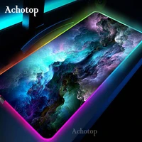 Colorful Luminous RGB Gaming Mouse Pad Blue Purple Cloud Space desktops for computer Desk Notbook For CSGO Dota2 LOL Gamer Pad