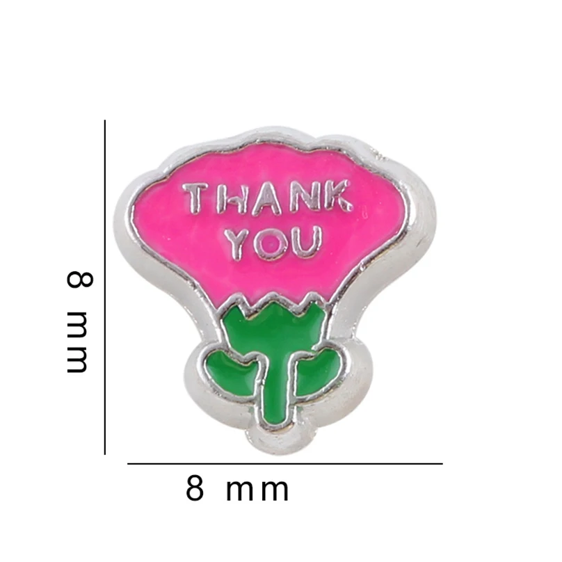 

20 шт./лот цветок Thank You Плавающие Подвески ручной работы DIY для стеклянных медальонов