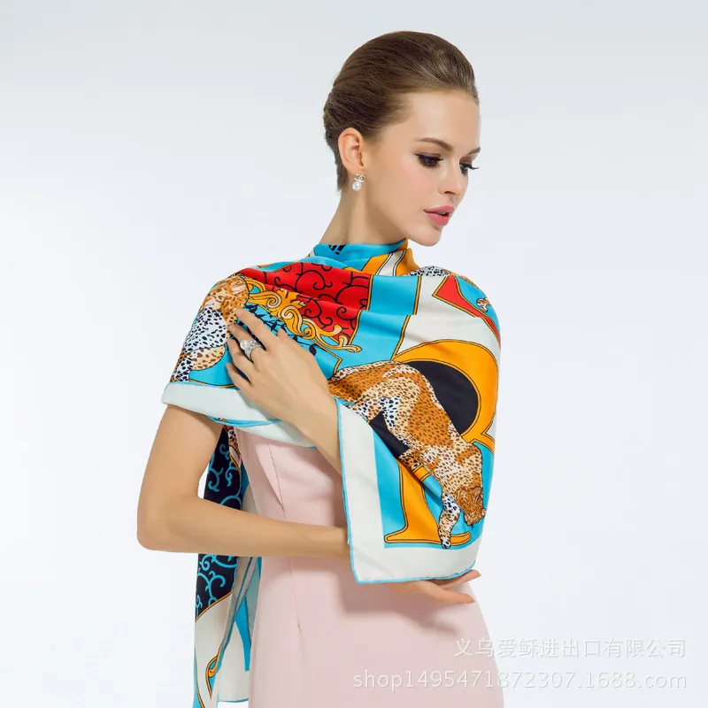 Роскошный брендовый дизайнерский шарф Jaguar с буквенным принтом 130 см саржевый