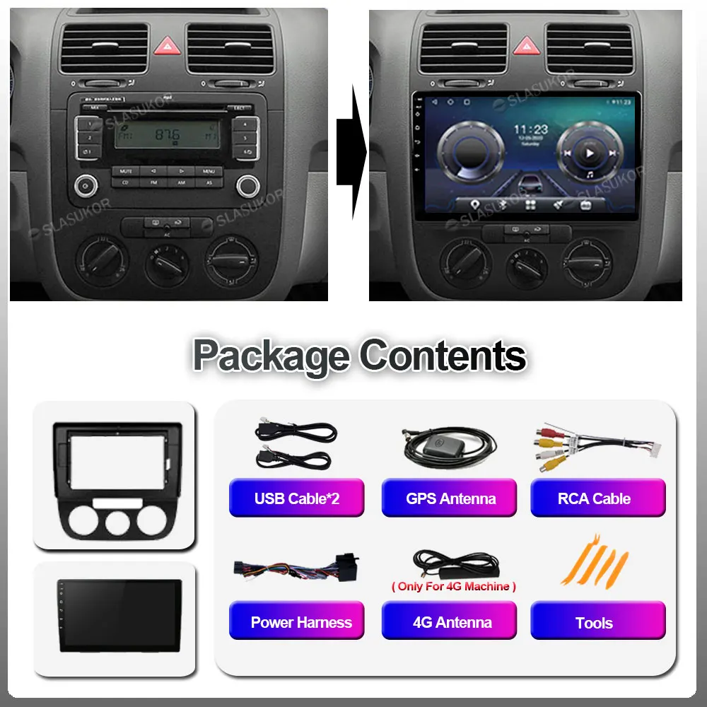 Автомагнитола 2 ГБ + 32 Android 10 для Volkswagen VW Jetta 5 2005 2006 2007 2008 2009 2010 автомобильное радио