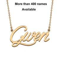 cursive initial letters name necklace for gwen birthday party christmas new year graduation wedding valentine day gift