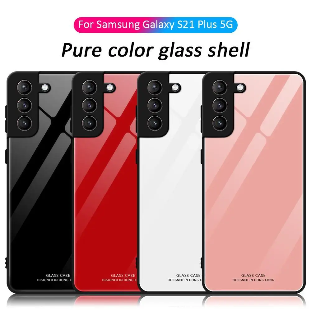 

Case For Samsung Galaxy S21 Ultra Plus Cover Tempered Glass Case For Samsung S21 S20 FE S20 Plus Note20 Ultra Luxury Glass Cover