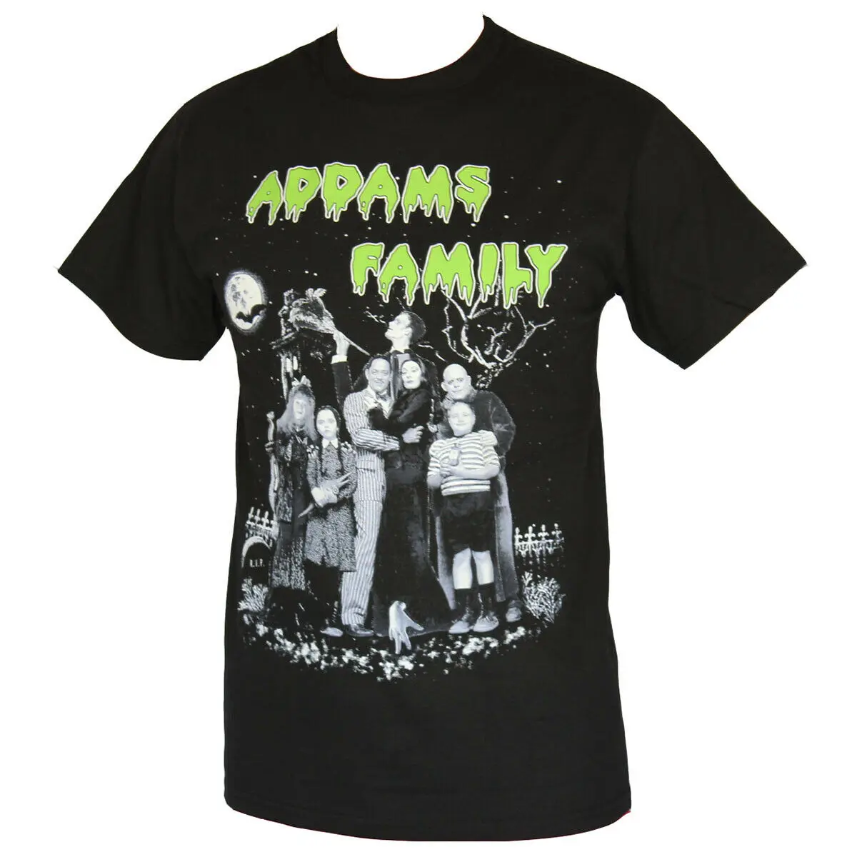 ADDAMS семейный Для мужчин футболки с рисунками из мультфильмов черного цвета Лидер