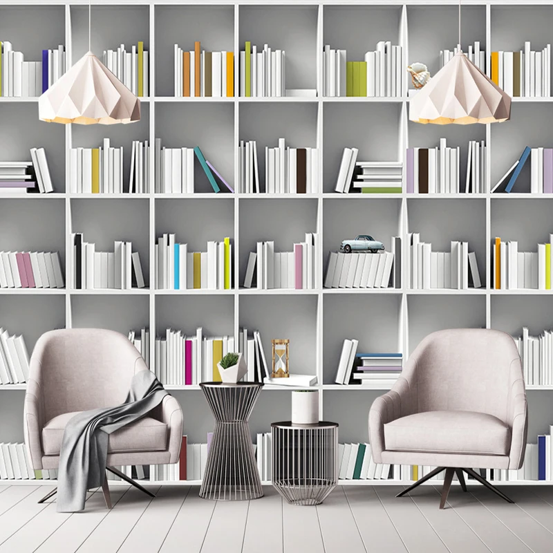 Дропшиппинг винтажная 3D креативная книжная полка обои для библиотеки книжный