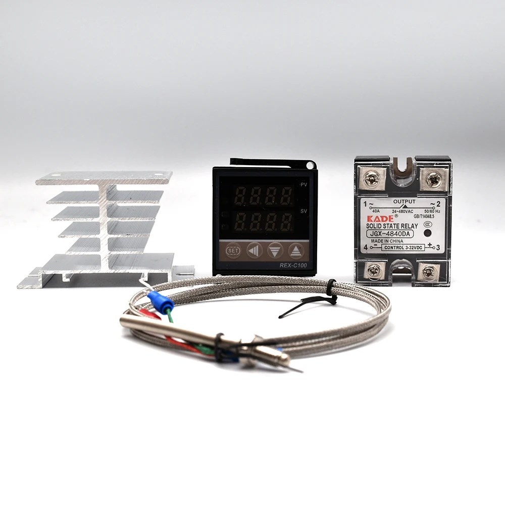 Цифровой ПИД-регулятор температуры REX-C100 REX C100 термостат + реле 40DA SSR 1 м Зонд