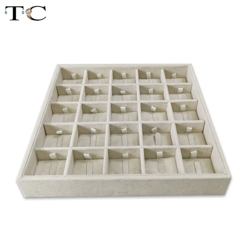 

Органайзер для ювелирных изделий, серый бархат, 25 отделений, для хранения ювелирных изделий