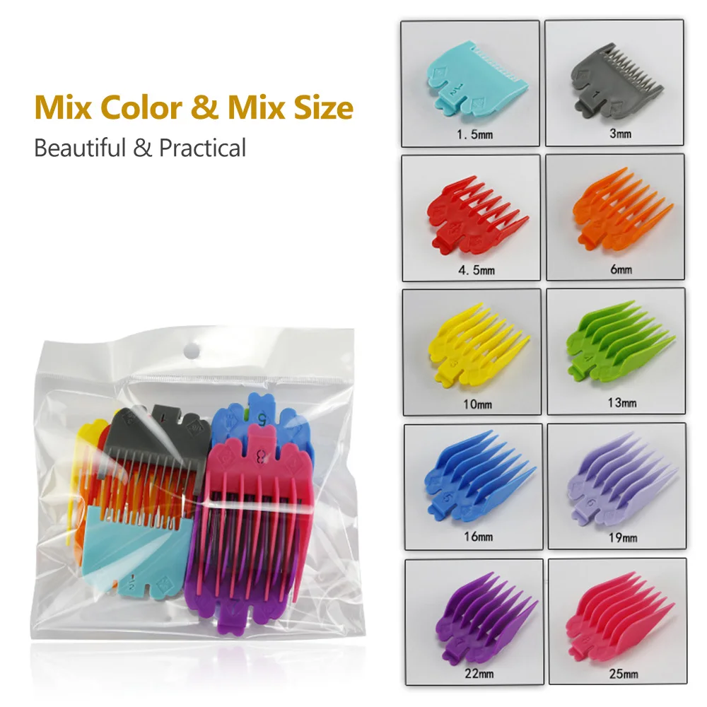 

10pcs/set Electric Hair Cutter Limit Comb Positioning trimmer metal Comb Hair Clippers Cutting Tool Barber Replacement Clip