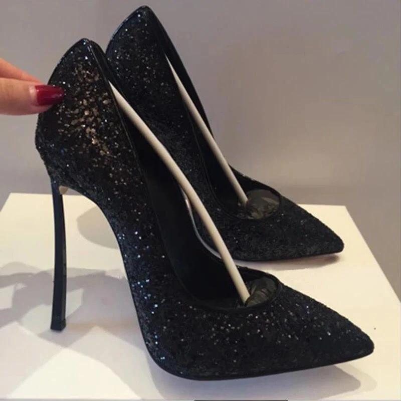 Туфли-лодочки UVRCOS свадебные с блестками заостренный носок высокий каблук модные