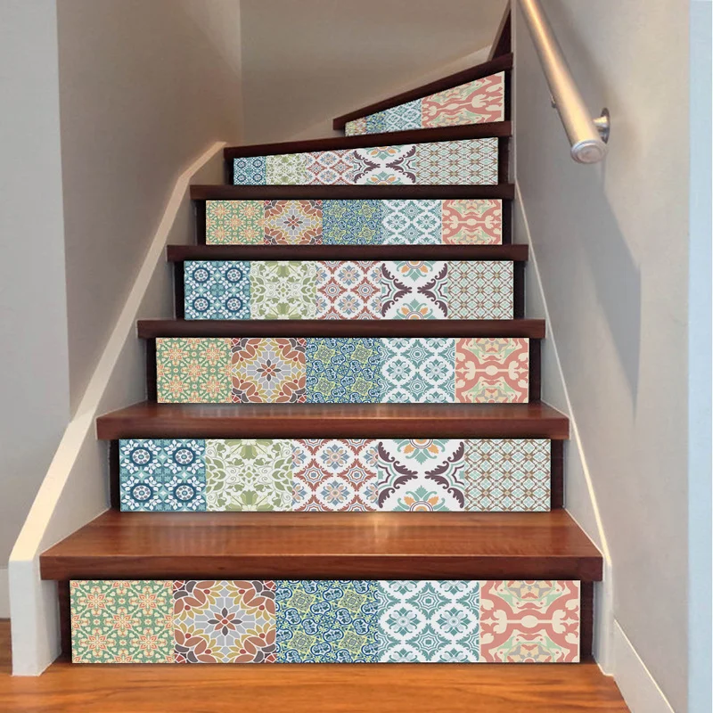 

Наклейка для лестницы в стиле ретро, самоклеящаяся ПВХ водонепроницаемая напольная Наклейка на стену, домашний декор, для кухни, лестницы