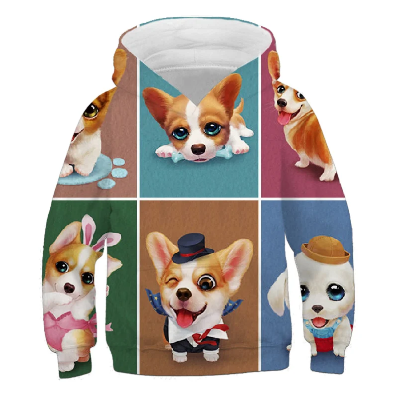 

Модная детская одежда с рисунком милой собаки, 3D толстовки для мальчиков, детская одежда, свитшоты для девочек, Осенний пуловер с длинным ру...