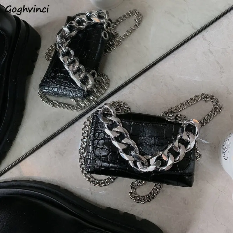 

Vintage Alligator PU Leather Crossbody Bags Women Chains Mini Money Bag Fanny Pack Stylish High Quality Ins Hong Kong Hipsters