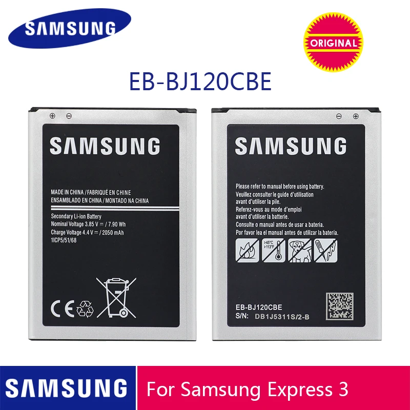 Оригинальная батарея samsung EB-BJ120CBU EB-BJ120CBE 2050 ма-ч для samsung Galaxy J1 версия J120 J120F J120A J120H J120T J120DS