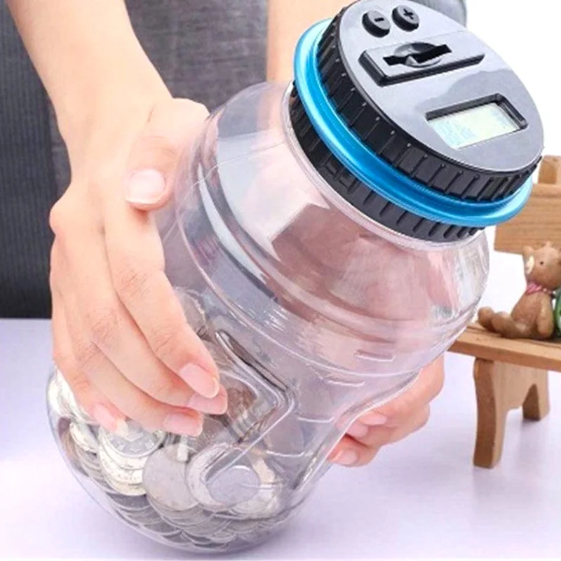 2.5L Копилка Портативный ЖК-дисплей Электронный цифровой подсчет монет для экономии денег банка коробка для хранения монет для USD Евро GBP AUD