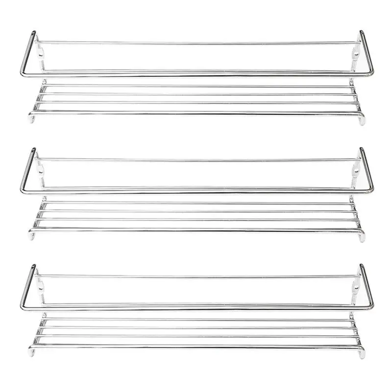 

3pcs Wall Mounted Spice Rack Kitchen Organizer Seasoning Storage Shelf Organizer