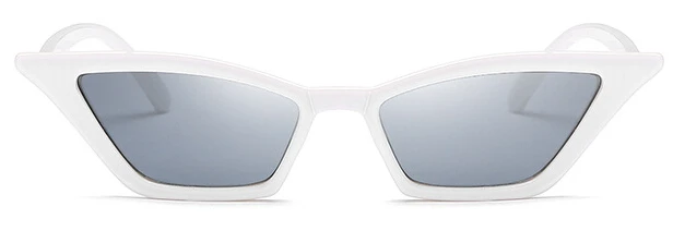 white gray Маленькие женские солнцезащитные очки, модные солнцезащитные очки "кошачий глаз", брендовые Винтажные Солнцезащитные очки, женские солнцезащитные очки, квадратные солнцезащитные очки - Цвет линз: white gray