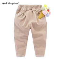 mudkingdom toddler boys girls pants solid fashion autumn winter kids clothes casual corduroy trousers for boys girls