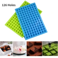 silicone 126 holes mini square shape cube mold for ice cake tray cubes candy chocolate pudding jelly party bar whisky tools