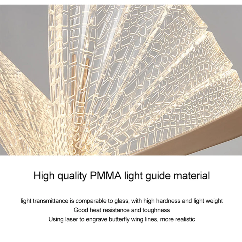 

Zerouno led pendant lights simulation butterfly shade 8 leds hanging lamp hotel home loft decoration indoor pendant lighting