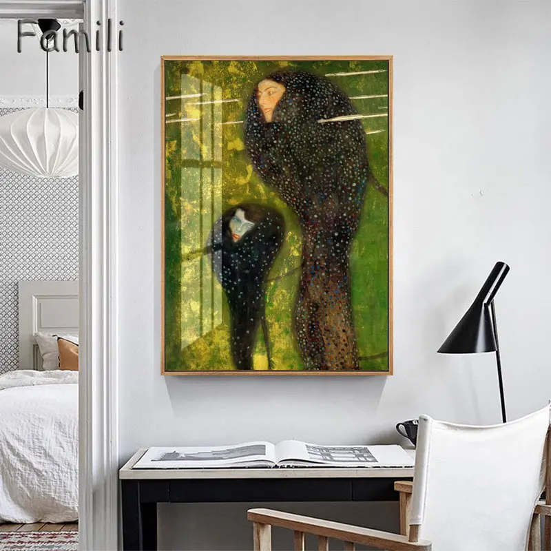 Gustav Klimt Hygeia Живопись Художественная печать на холсте настенные картины для гостиной домашний декор или отель бескаркасные - Цвет: Светло-зеленый