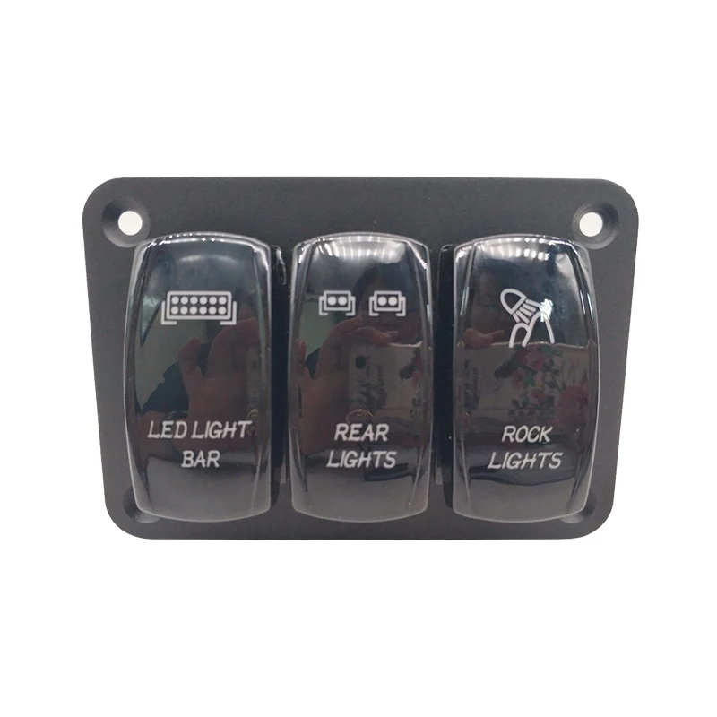 

12V LED Toggle Rocker Switch Panel Digital Voltmeter Dual USB Port Outlet Combination Waterproof for Car Marine RV Boat