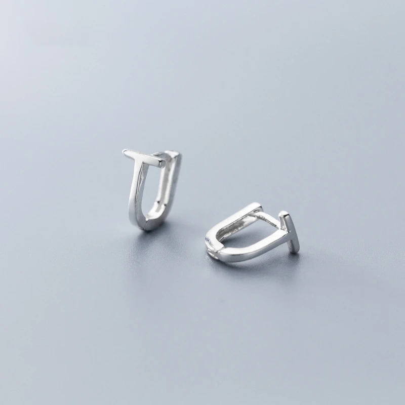 Серьги-гвоздики из настоящего серебра 925 пробы в минималистическом стиле