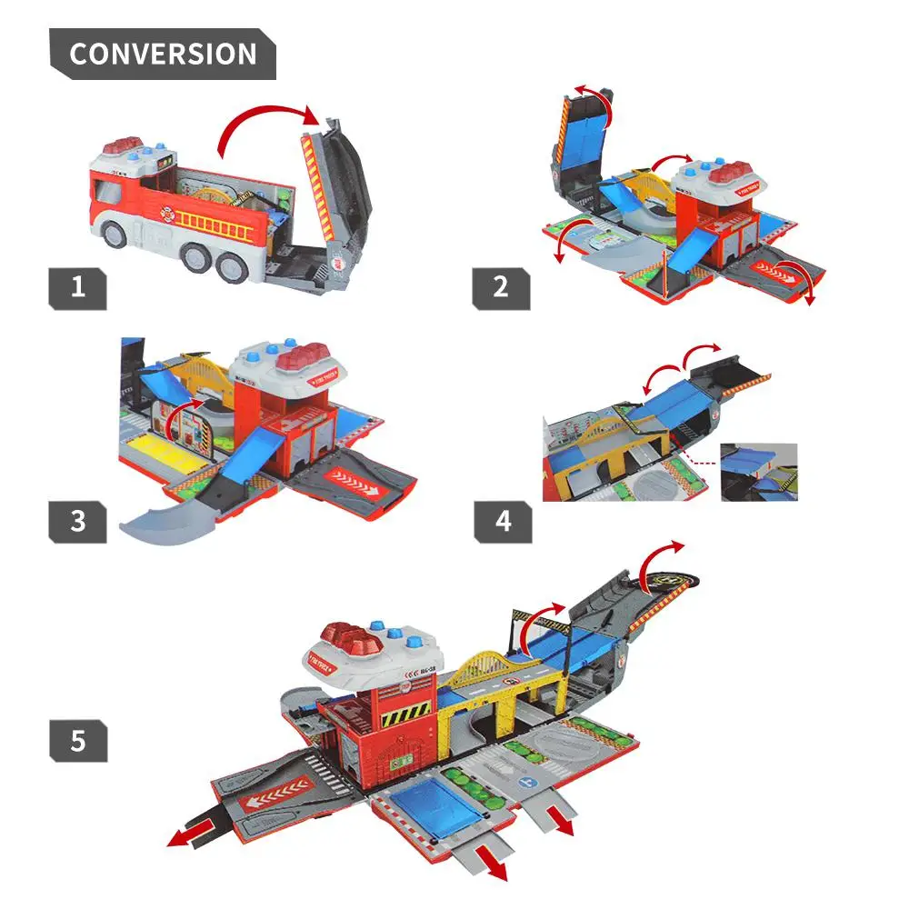 Дети моделирование пожарная машина звук и свет деформации автомобиль
