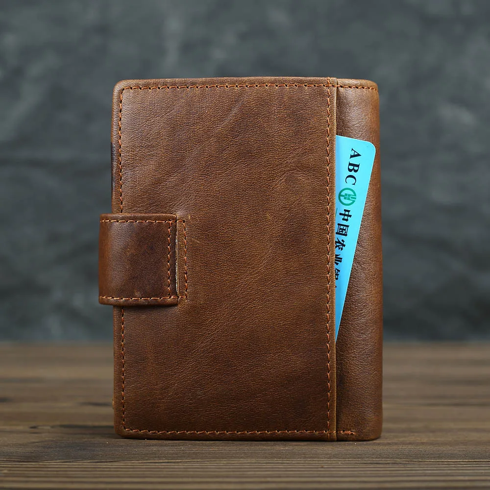 Кошелек мужской из натуральной кожи с RFID защитой и застежкой|Мужские кошельки| |