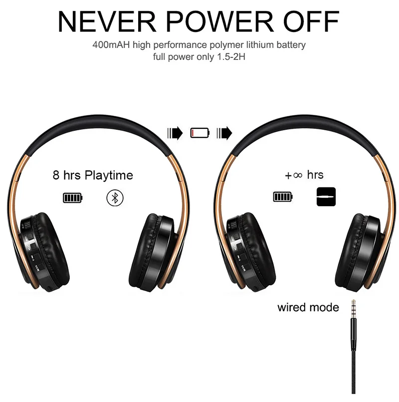 Tourya беспроводные Bluetooth бас-наушники стерео гарнитура складные наушники регулируемые наушники с микрофоном для ПК мобильного телефона тв