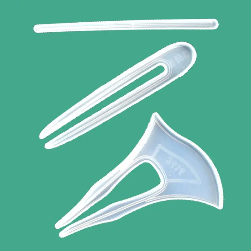 Прозрачные формы для шпильки волос 3 шт. силиконовые Шпилька форма отливки