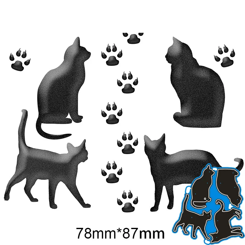 Набор вырубных штампов &quotКошки новый для декора стен карт DIY трафарет