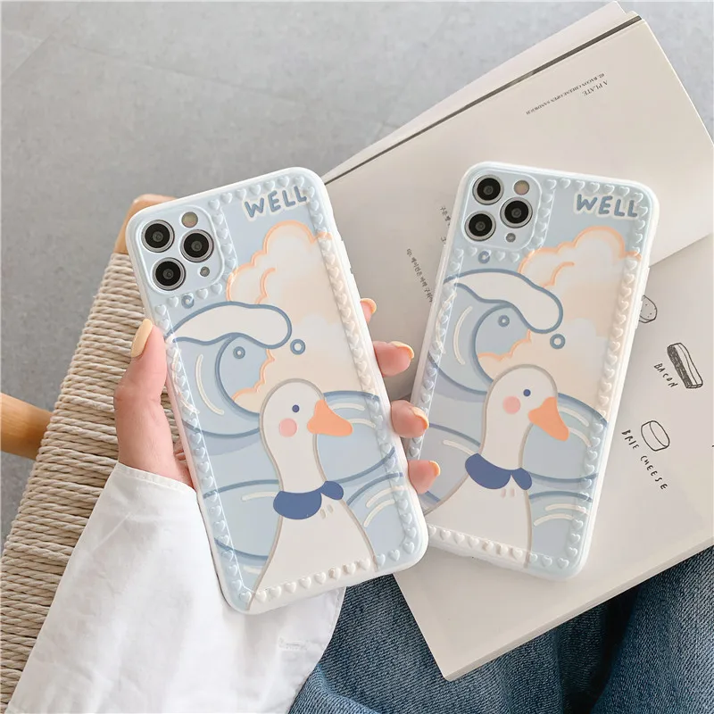 Милый чехол для телефона с изображением утки iphone 11 Pro Max 7 8 plus X XR XS SE 2020 мягкая